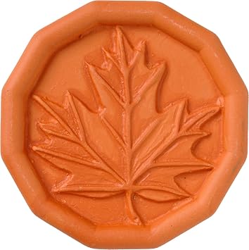 JBK Pottery Terracotta Brown Sugar Saver Handmade Terra Cotta Sugar Keeper with Decorative Discs Food-Safe Brown Sugar Keeper, Made in the USA - Oak Leaf
