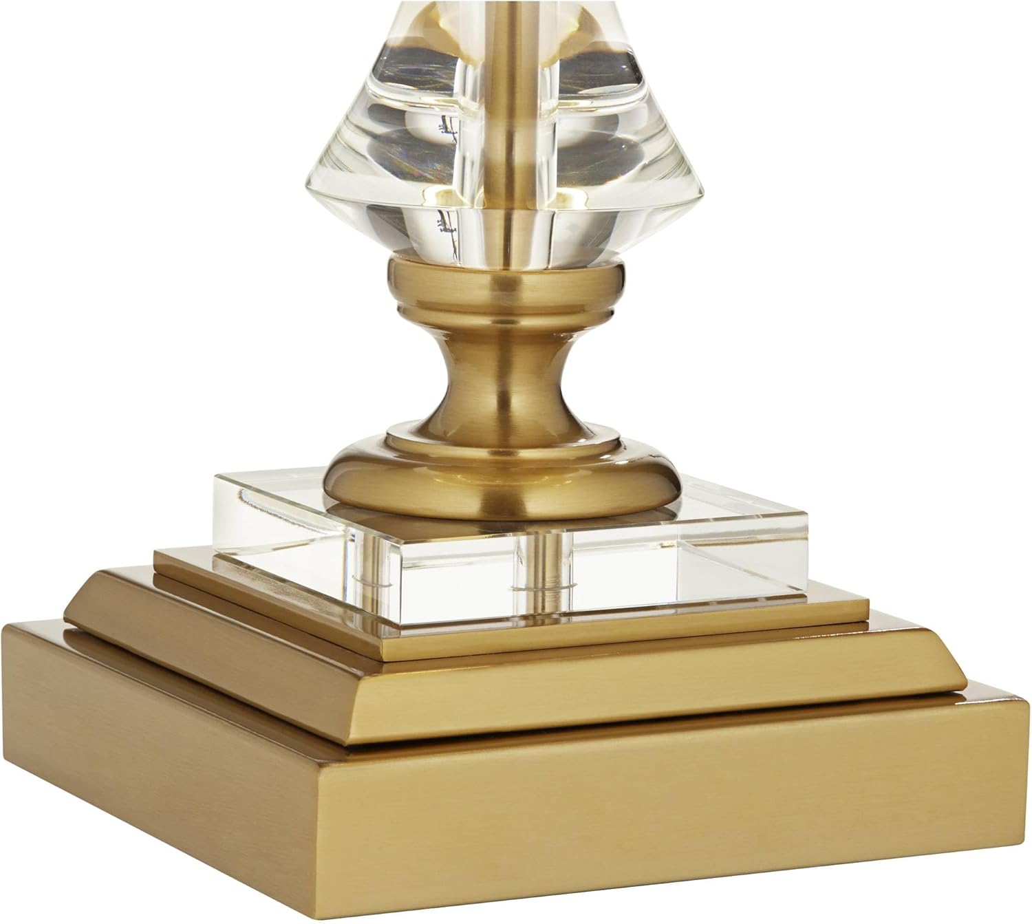 Stiffel Windsor 32" Gold and Crystal Traditional Table Lamp with USB Ports A+C Charging for Living Room Bedroom House Bedside Nightstand Office Reading Family