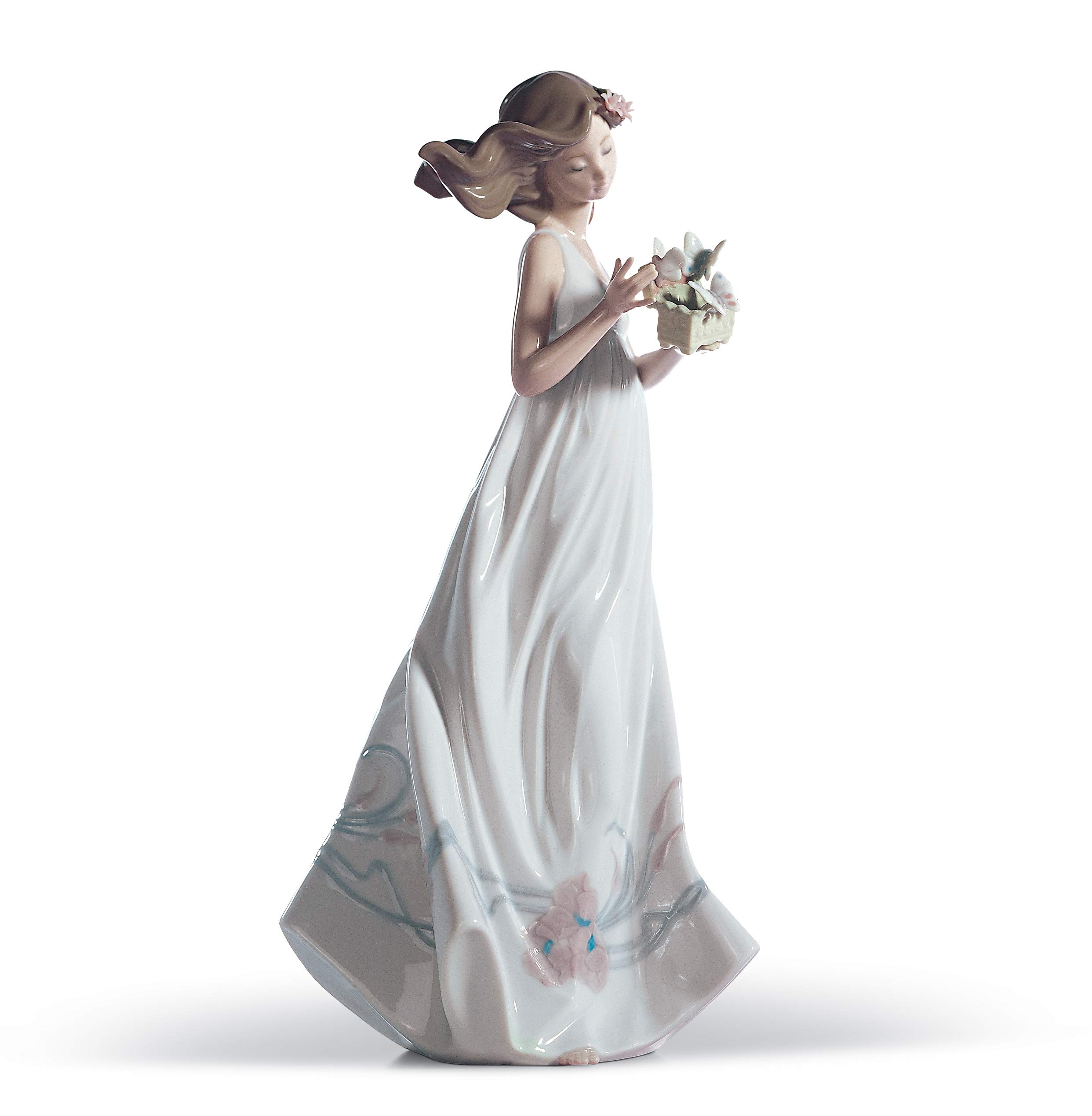 Butterfly Treasures Woman Figurine. Porcelain Woman Figure.