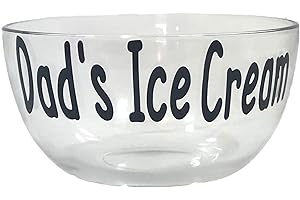 Ice Cream Bowls for Dad - Personalized Glass Dessert Dish for Dad Grandpa