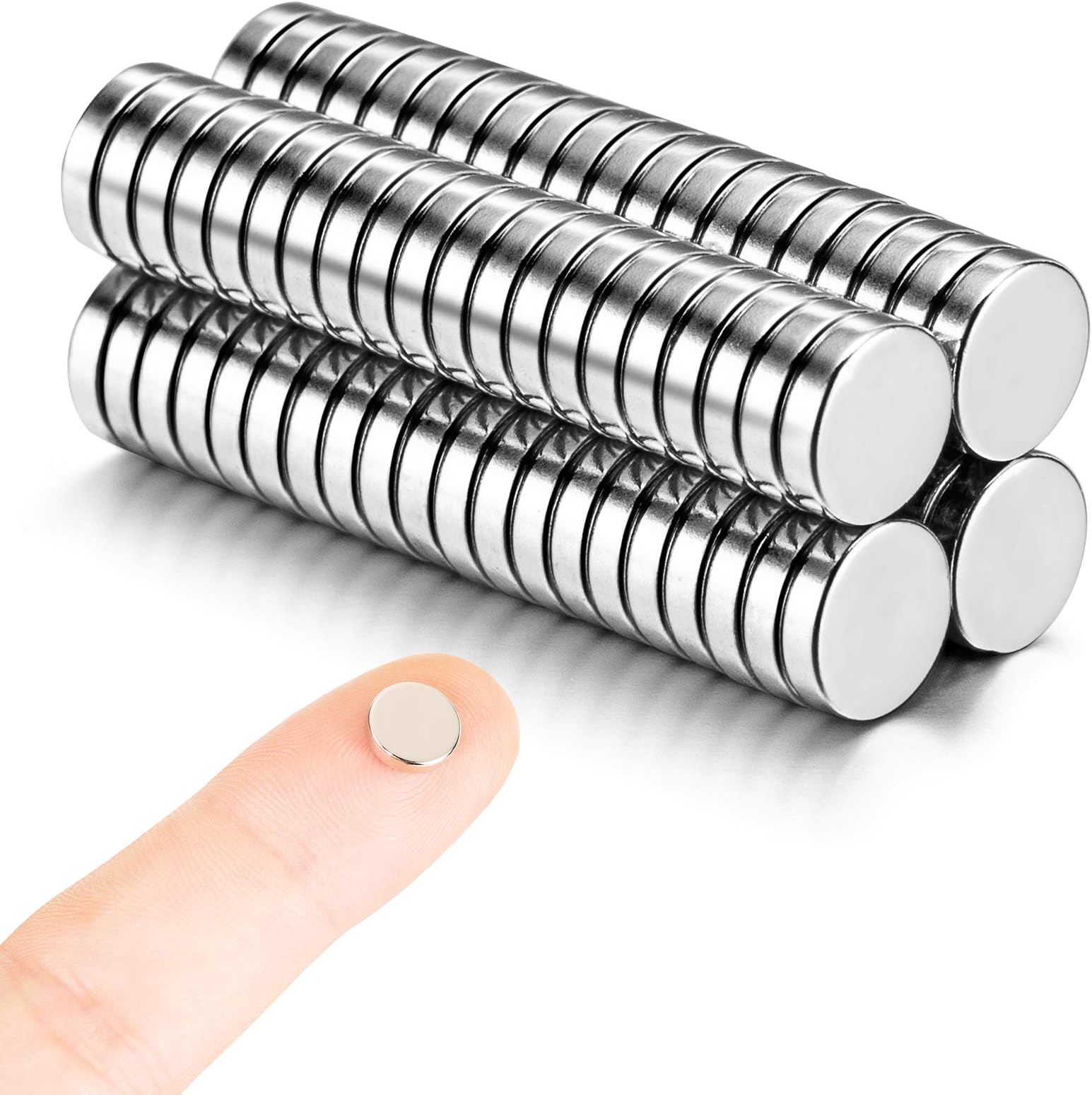 80pcs 8mmx2mm Magnets (Actual Size), Small Round Thin Magnets for 3D Printing, Crafts, Miniatures, Small Models or Refrigerator Magnets - Come with a Storage Case