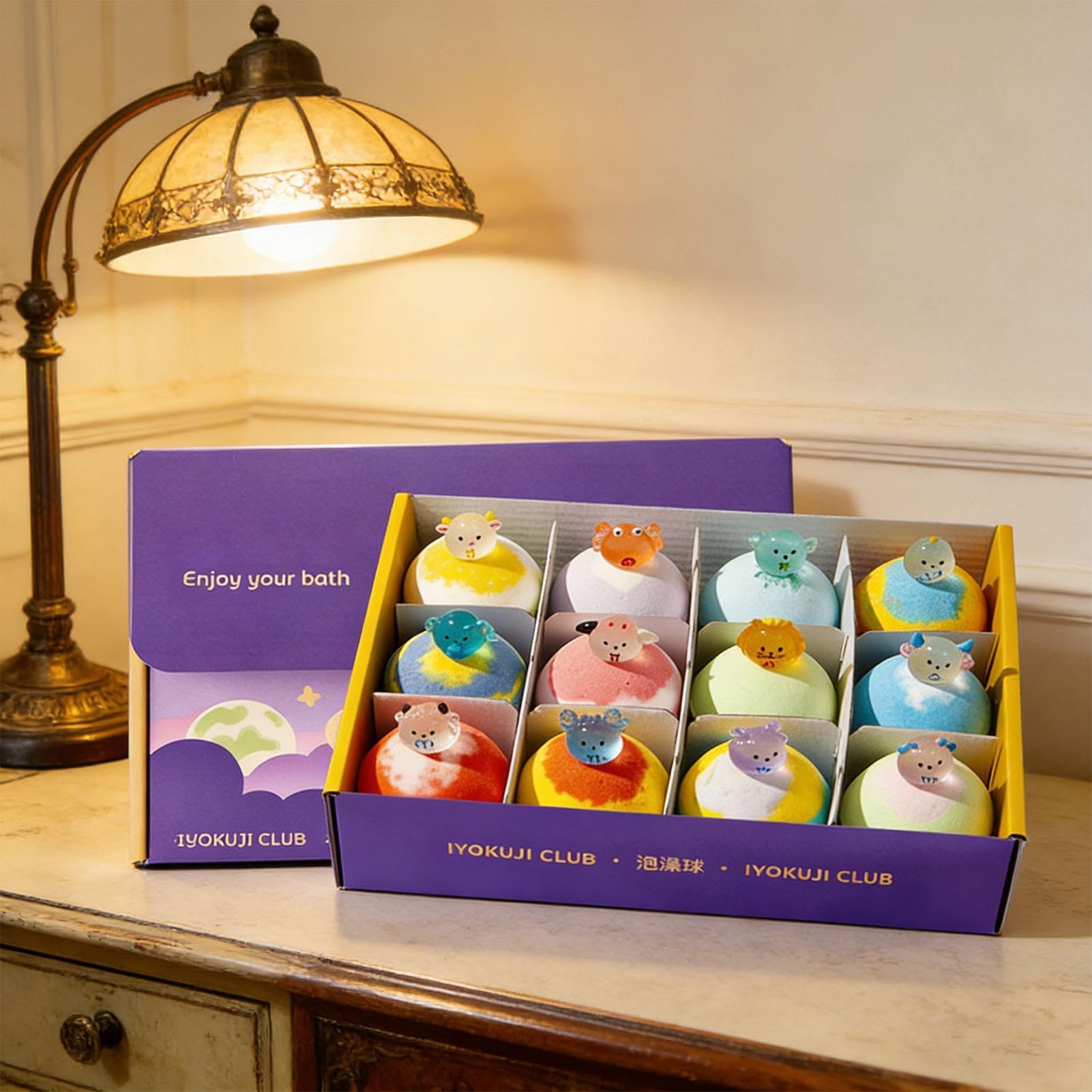 Baño de Espuma 12 Bolas de Sal Aromáticas | Con juguetes incluidos y burbujas de baño para Esposas, Chicas, Hombres, Familias, Mamás, Jóvenes, Hogares y Viajes
