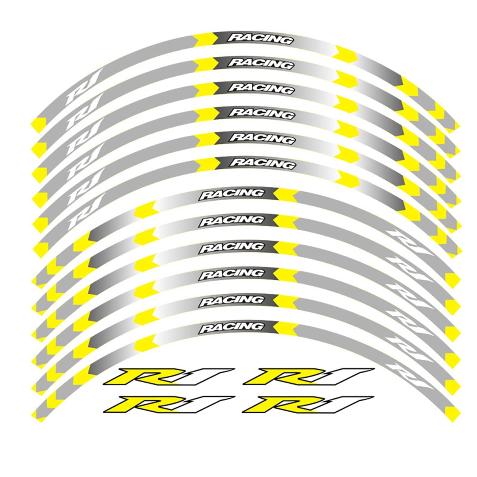 for Yamaha YZF R1 Motorcycle Reflective Decals Wheels Moto Rim Stickers Sticker