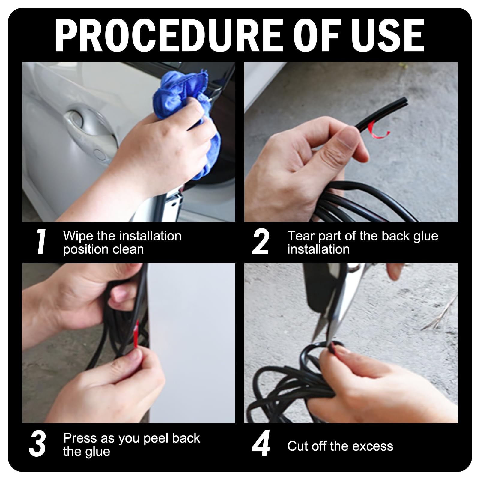 Protection Seuil De Porte Voiture 5m Generic - Joint Anti-Rayures Universel, Noir - Pour Isolation Acoustique Et Étanchéité