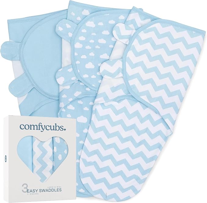 Comfy Cubs Swaddle Blanket 3-Pack 3-6 Months