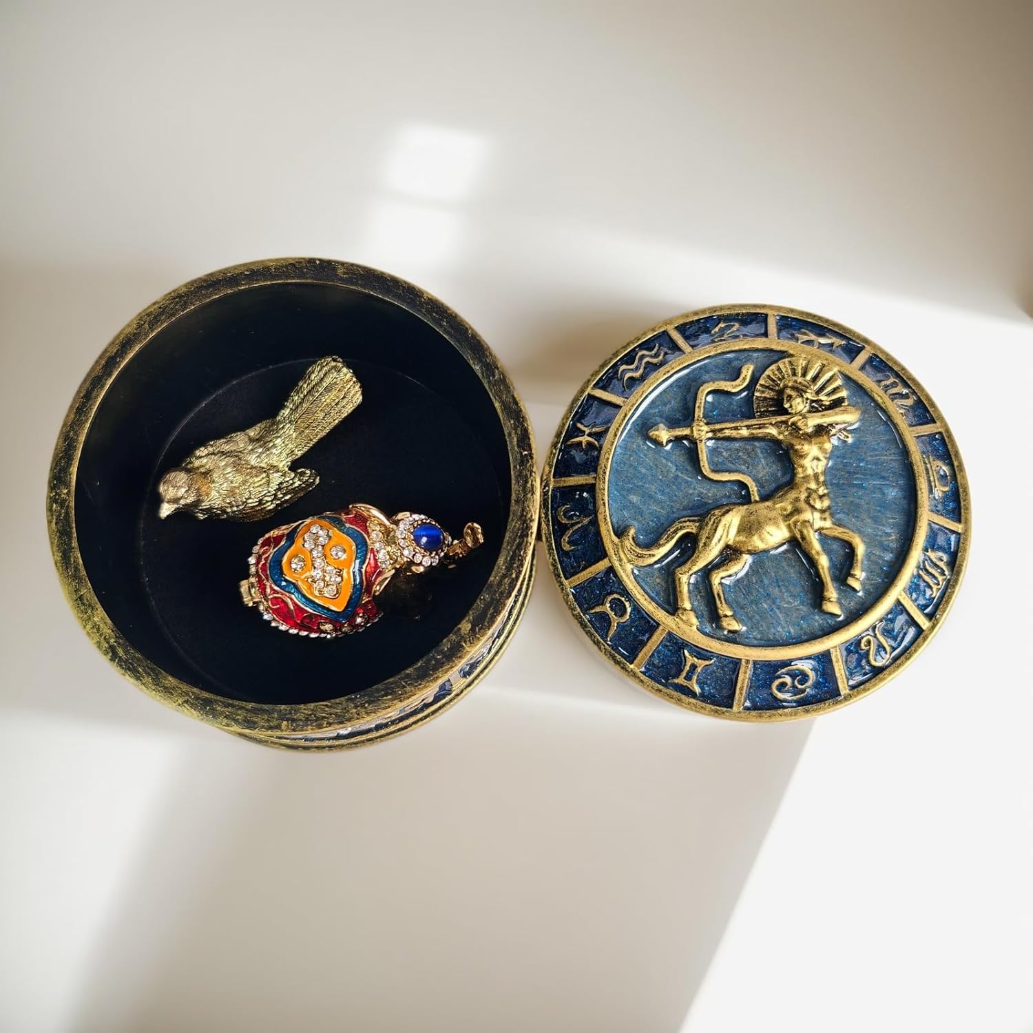 Handmade Zodiac Jewelry Box with Constellation Engraving, Unique Handcrafted Gift for Birthday, Anniversary, or Jewelry Storage, Resin Sagittarius