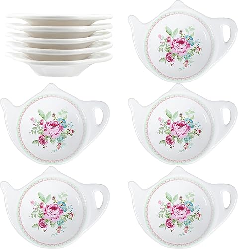 Portavasos de porcelana con forma de tetera, estilo vintage, con forma de tetera, accesorios de té, organizador de descanso, plato de condimento