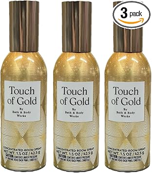 Bath and Body Works Concentrated Room Spray 1.5 oz each - Pack of 3 - Packaging May Vary Touch of Gold