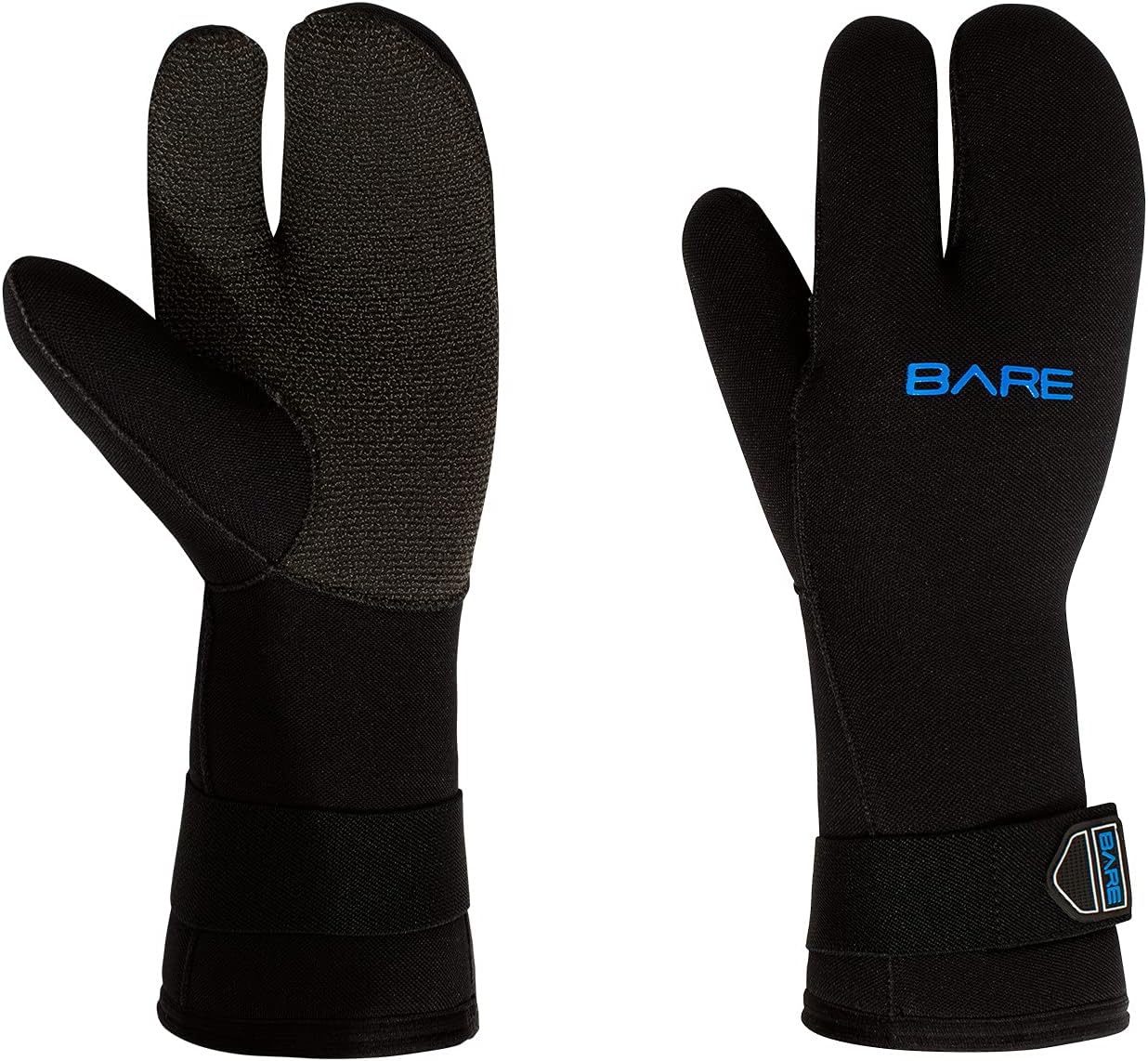 Bare 7MM K-Palm 3-Finger Mitt | Designed for Scuba Diving in Colder Waters | 3 Finger Design Provides Extra Warmth | Kevlar Material Covers Glove to Provide Additional Abrasion Protection