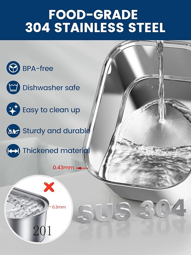 Fuente de Agua para Gatos Acero Inoxidable 2.5L, Filtro 6 Capas, Silenciosa miniatura 3