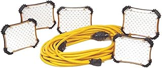 CEP Construction Electrical Products 97135 LED Construction String Lights w/Slide Lock Connection — 50 Feet Portable Temporary Jobsite Work Lighting
