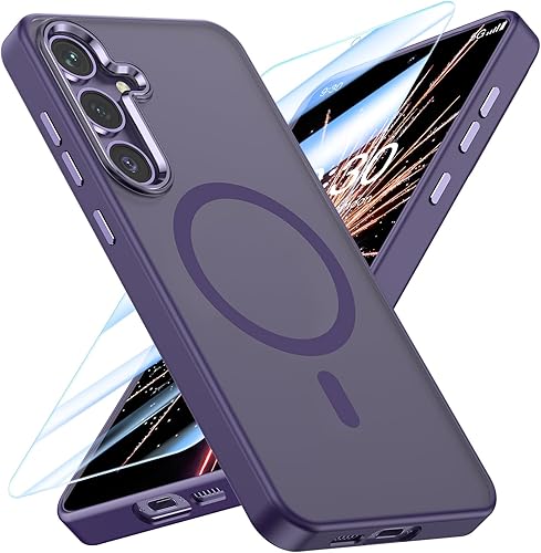 MATEPROX Magnetic Design for Samsung Galaxy S24 Case, Stylish Slim an-ti Yellow 