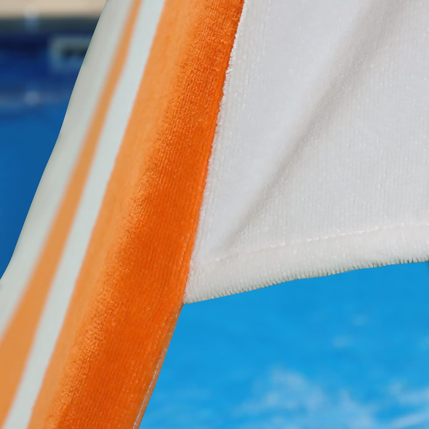 Superior Cabana Cotton Lounge Chair Cover, Outdoor Towel/Chaise Furniture Covers, Terry Cloth, Beach, Spa, Swim Accessories, Pool Chair Cover, Soft, Quick Drying, 32" x 102", Set of 2, Orange