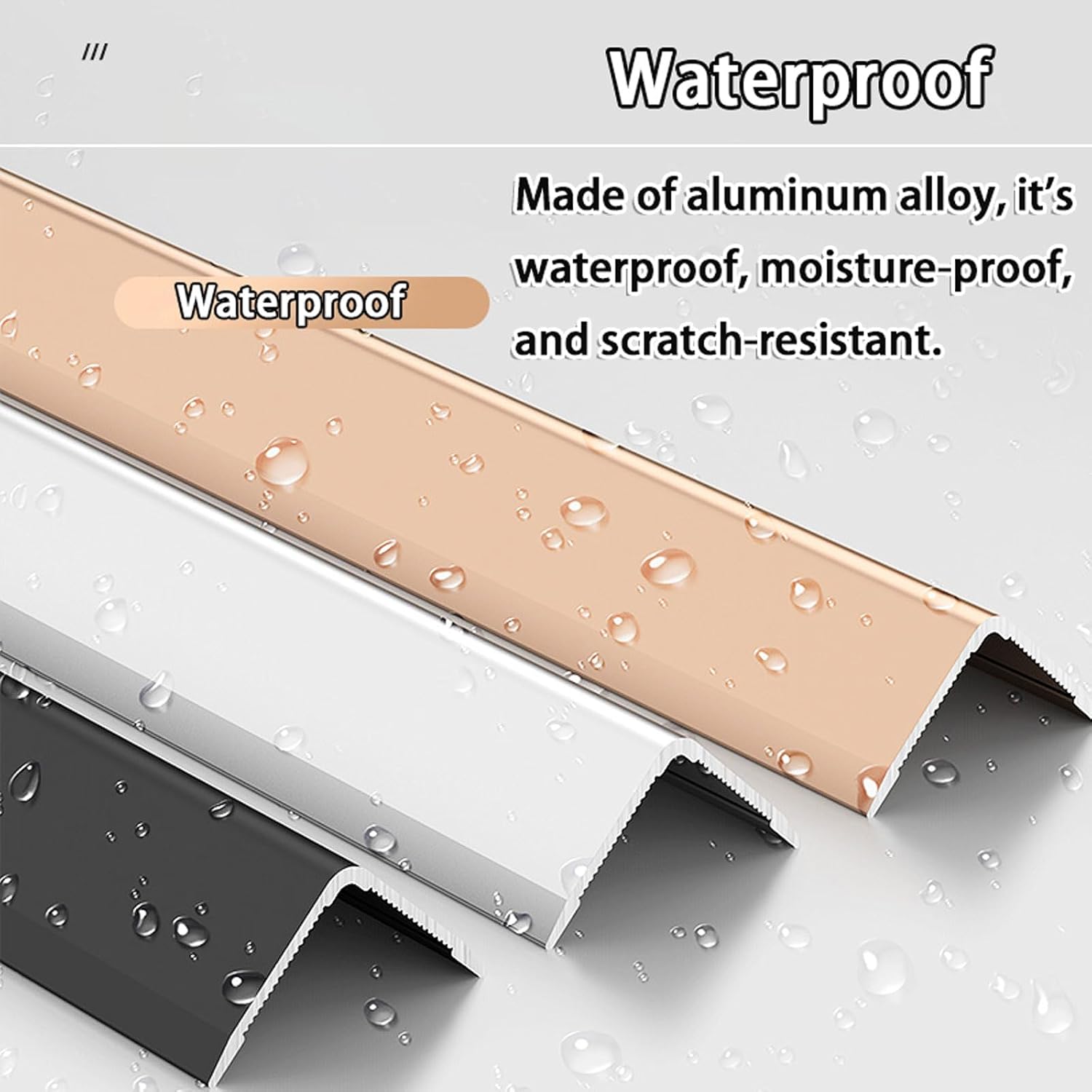 Matte Rose Gold Aluminum Corner Trim - 200x3cm L-Shaped Peel and Stick Molding for Door Frames, Cabinets & Baseboards - Durable Wall Corner Guards, Elegant Home Decor