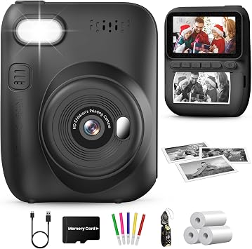 GREENKINDER Kids Camera Instant Print 3.0'' Screen, Child Funny Toys Gifts