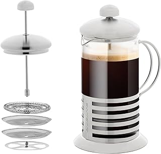 Ovente French Press Cafetière Coffee and Tea Maker, High-Grade Stainless Steel, Nickel Brushed, Heat-Resistant Borosilicat Price In India