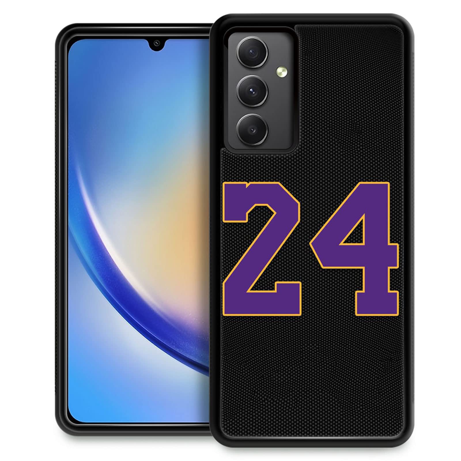 Goodsprout Compatible with Samsung Galaxy A54 Case,Black 24 Jersey Purple Yellow Amazing Pattern Design Shockproof Anti-Scratch Hard PC Back Case for Samsung Galaxy A54 Case