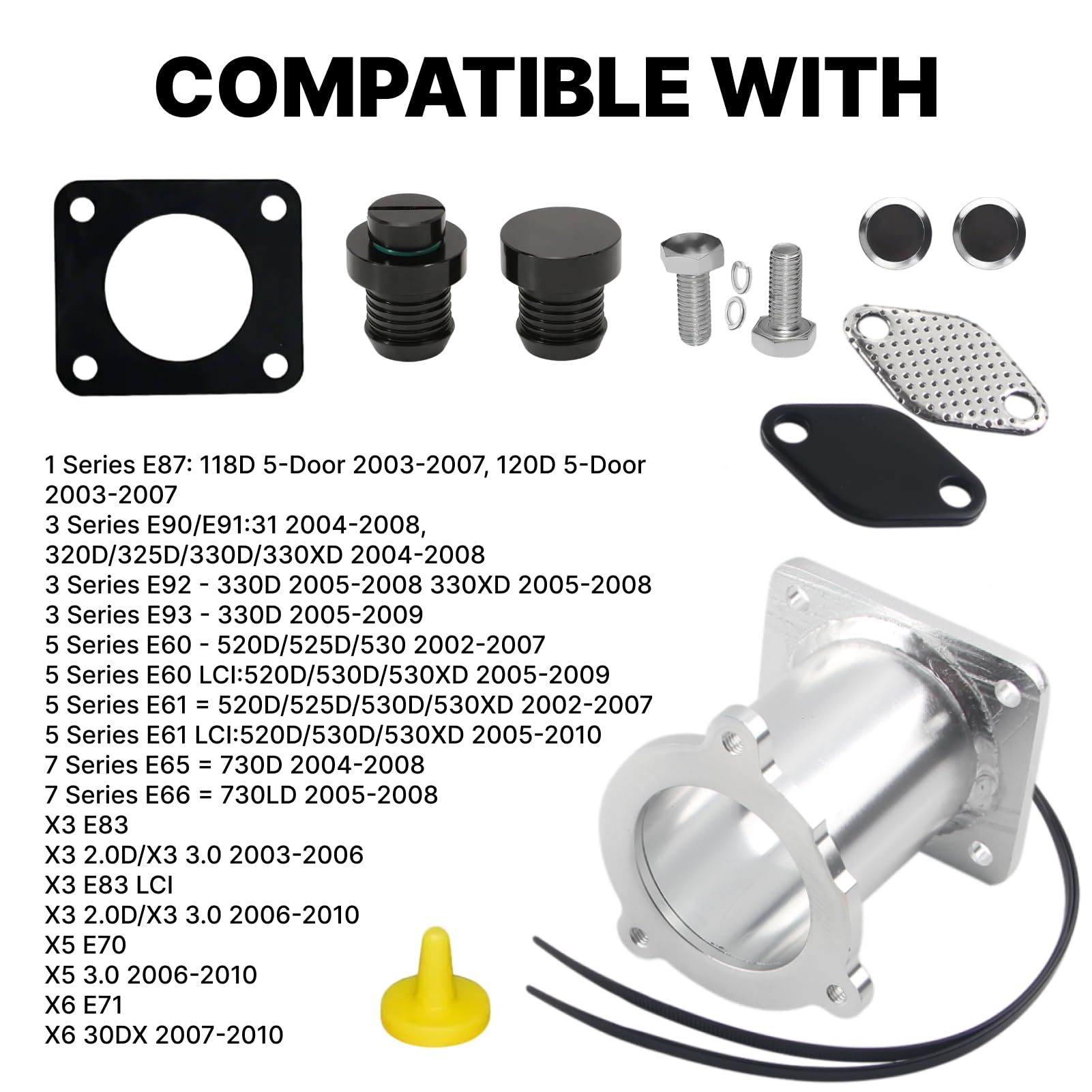 Kit Suppression Vanne Egr Pour M47N2 M57N2 moteurs diesel, E87 E90 E91 E92 E93 E60 E61 E83 E70Cooler Delete Vanne Kit Pour,Remplace les références techniques 11717804381 et 11717792077