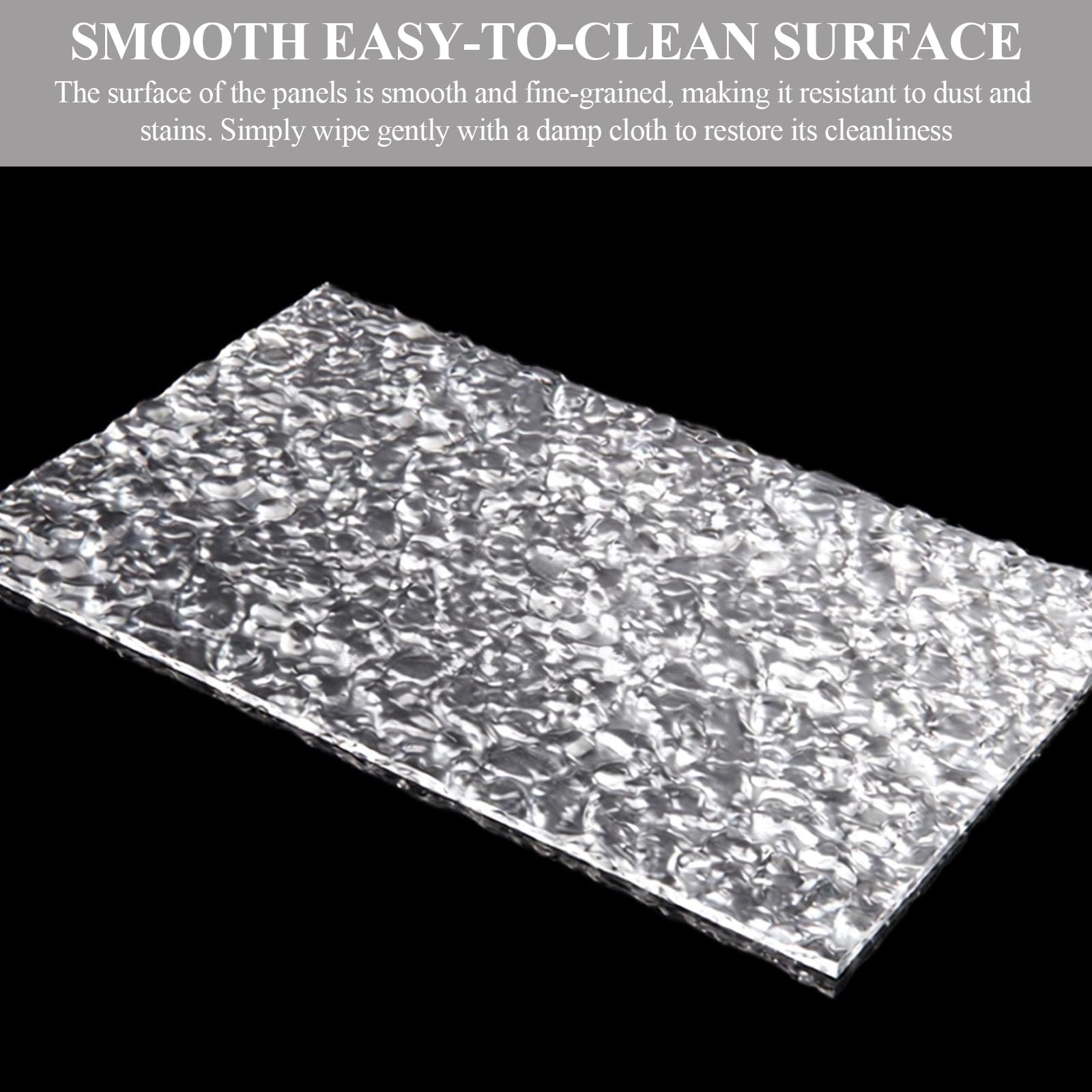 Klares Acrylglas Mit Steintextur, Acrylplatte Mit Wellenmuster 500 × 600 Mm, Stärke 3–15 Mm Geeignet Für Wohnkultur Und Bastelarbeiten,Thickness 10mm