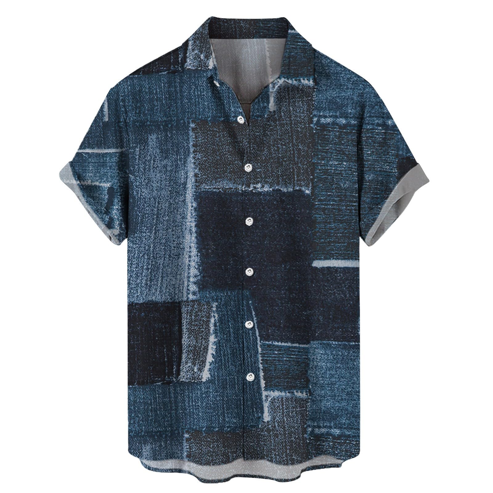SSLR Men's Hawaiian Shirt - Cotton Short Sleeve Button Down Casual Shirt