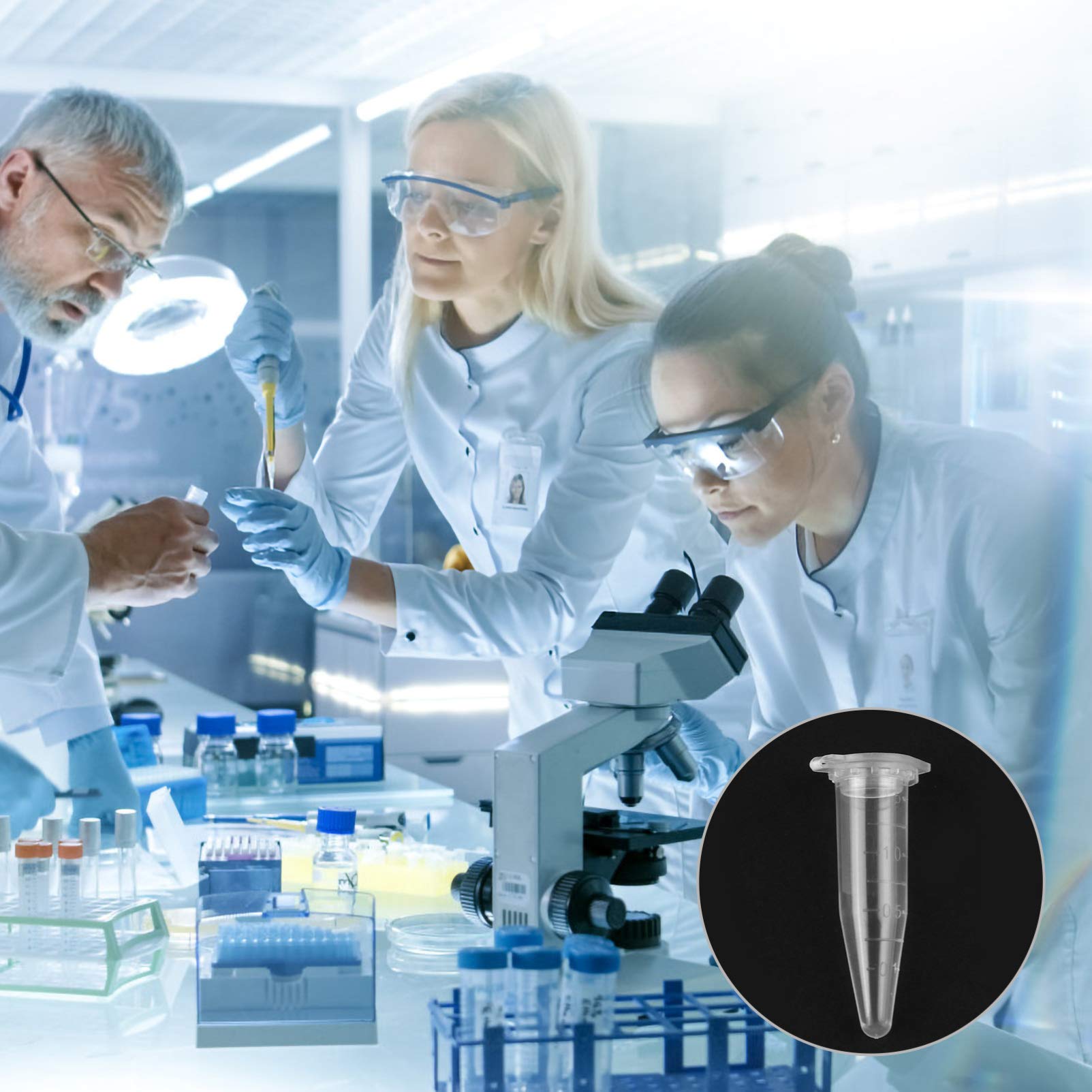 1000 Piezas Tubo Centrífugo Tubo De Centrífuga Con Tapa a Presión Tubos De Ensayo De Laboratorio Tubo De Ensayo De Centrífuga De Plástico Con Cubierta El Plastico Botón