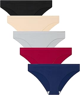 Sponsored Ad - Bikini Underwear for Women Cheeky Panties Soft No Show Seamless Hipster 5 Pack