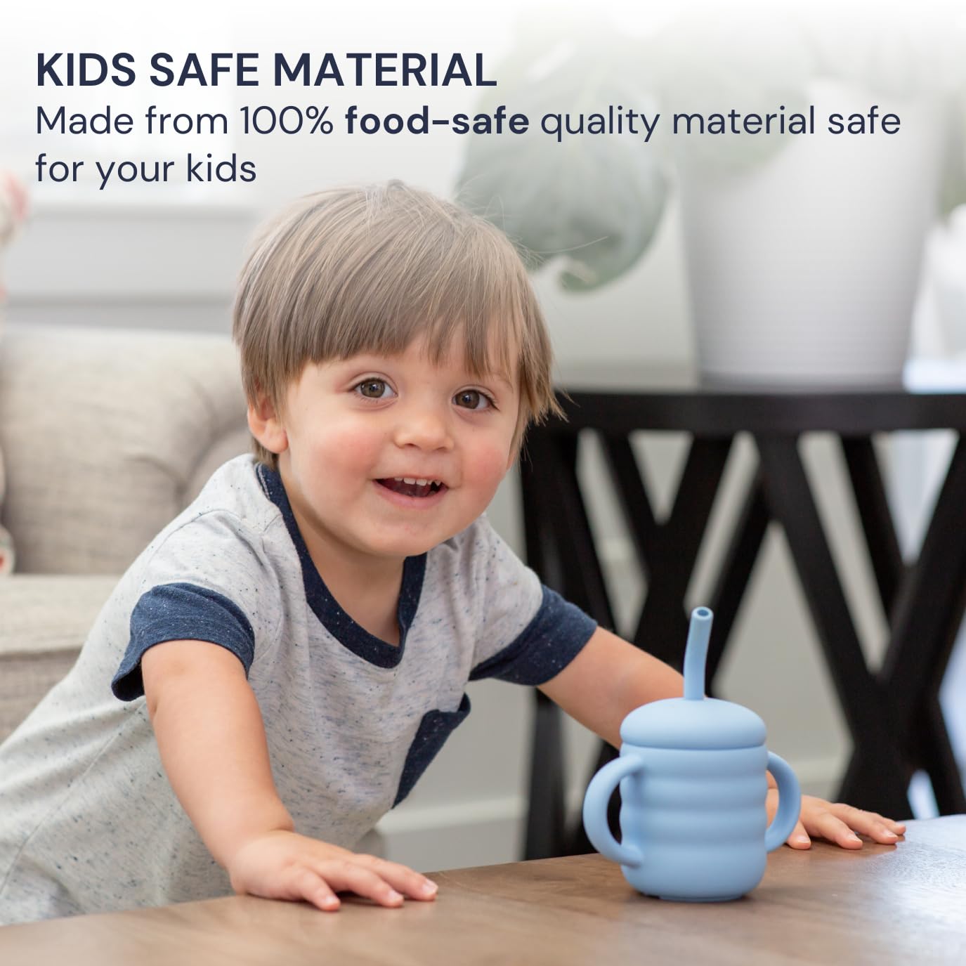 Vaanshie Silicone Baby Sippy Cups | Straw Cup Baby | Toddler Cup with Straw | 3 Stages Training Cup for Infants Toddlers and Kid, 5.4 oz (Blue) - Image 2