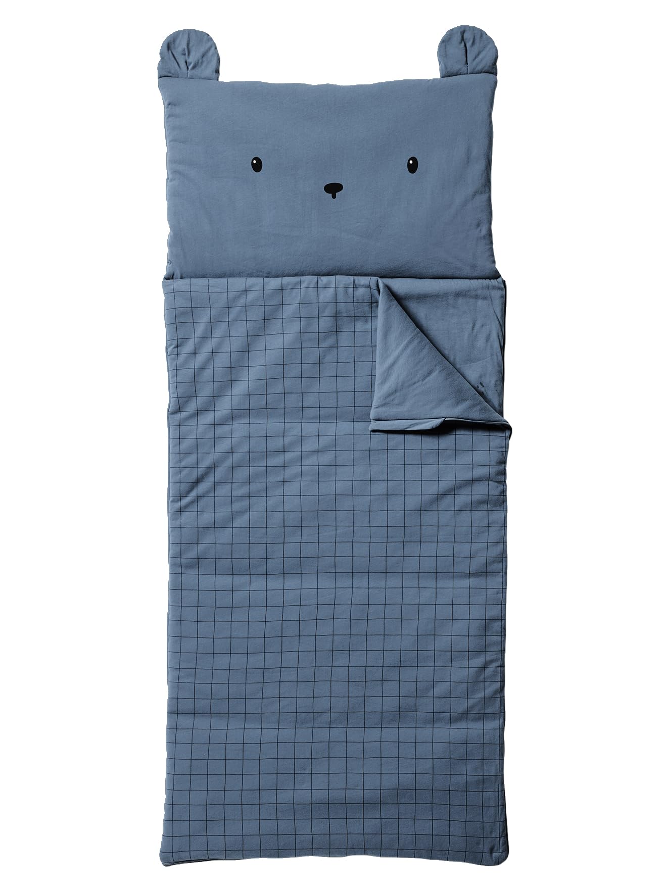 VERTBAUDET Sac de Couchage Ourson, avec Coton recyclé Bleu TU