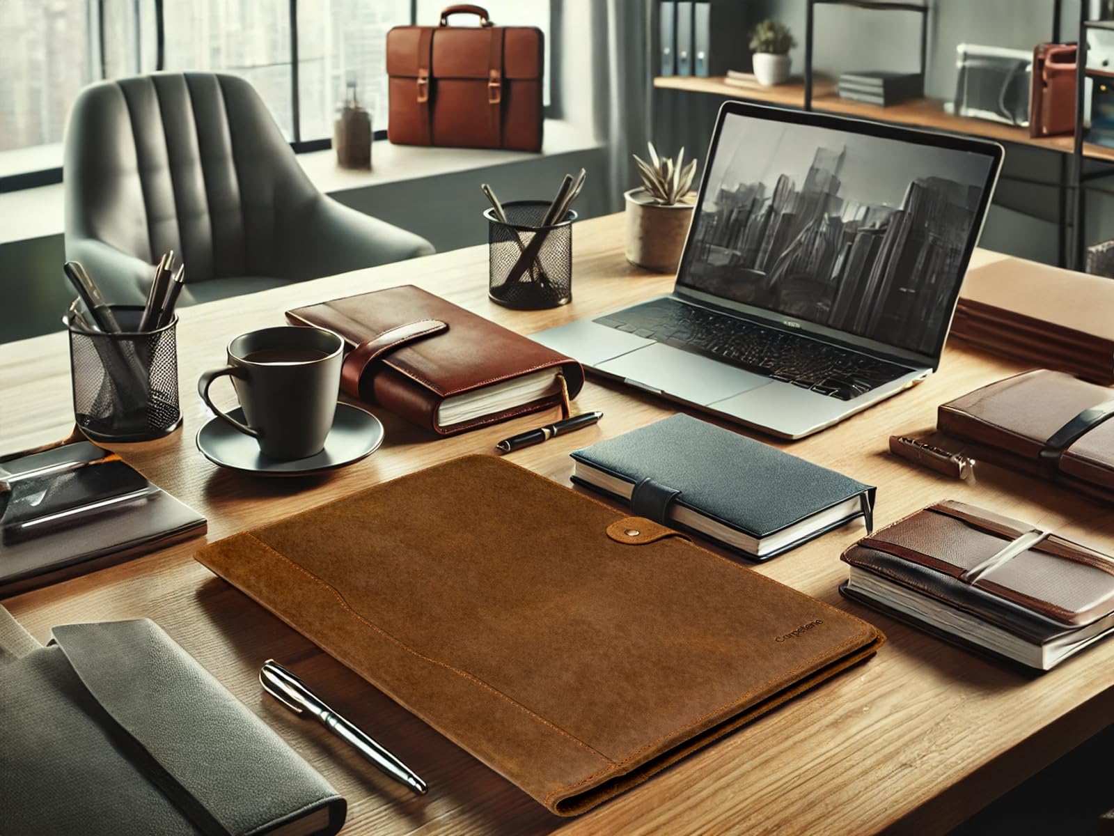 Carpetene Genuine Leather Portfolio, Professional Organizer Padfolio, Resume Folder A4 Document Legal Holder Binder, Writing Letter Notepad, Clipboard Sleeve for Men Women, Business - Image 5