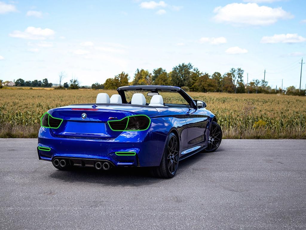 Rvinyl Tail Light Tint Covers Compatible with BMW M4 2018-2020 - Blackout Smoke