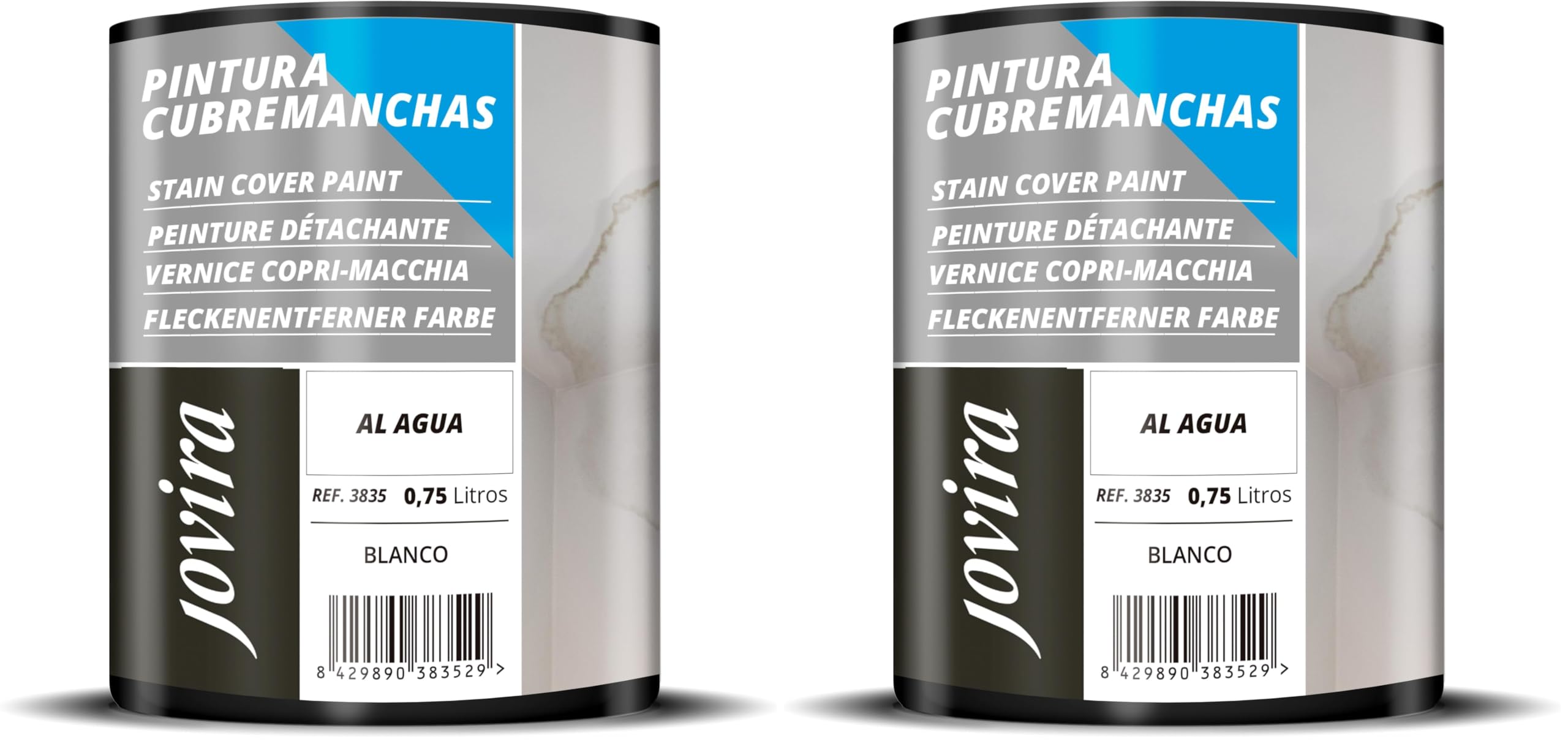 Peinture anti-tâches de cuisine et salon JOVIRA blanc pour rénover les murs après fumée