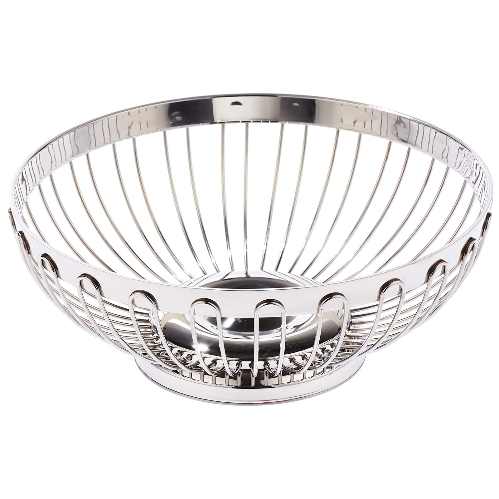 RegentStainless Steel Round Fruit/Bread Basket - 18 X 7 cm - Silver