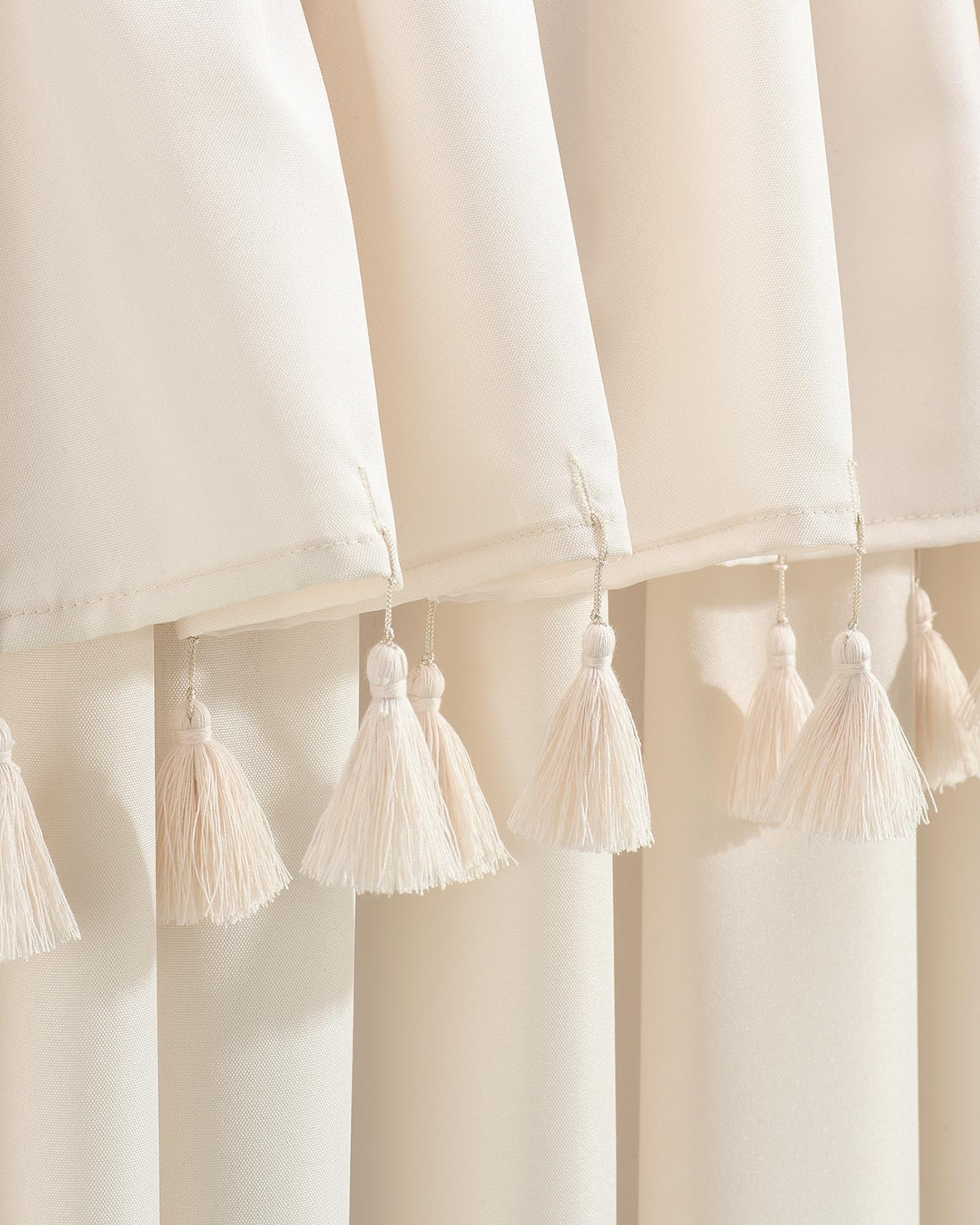 ROOM99 Astoria Curtain with Silver Eyelets 140 x 280 cm Width x Height Sliding Curtains Modern Curtain Living Room Bedroom Light Cream 1 Piece - Image 3