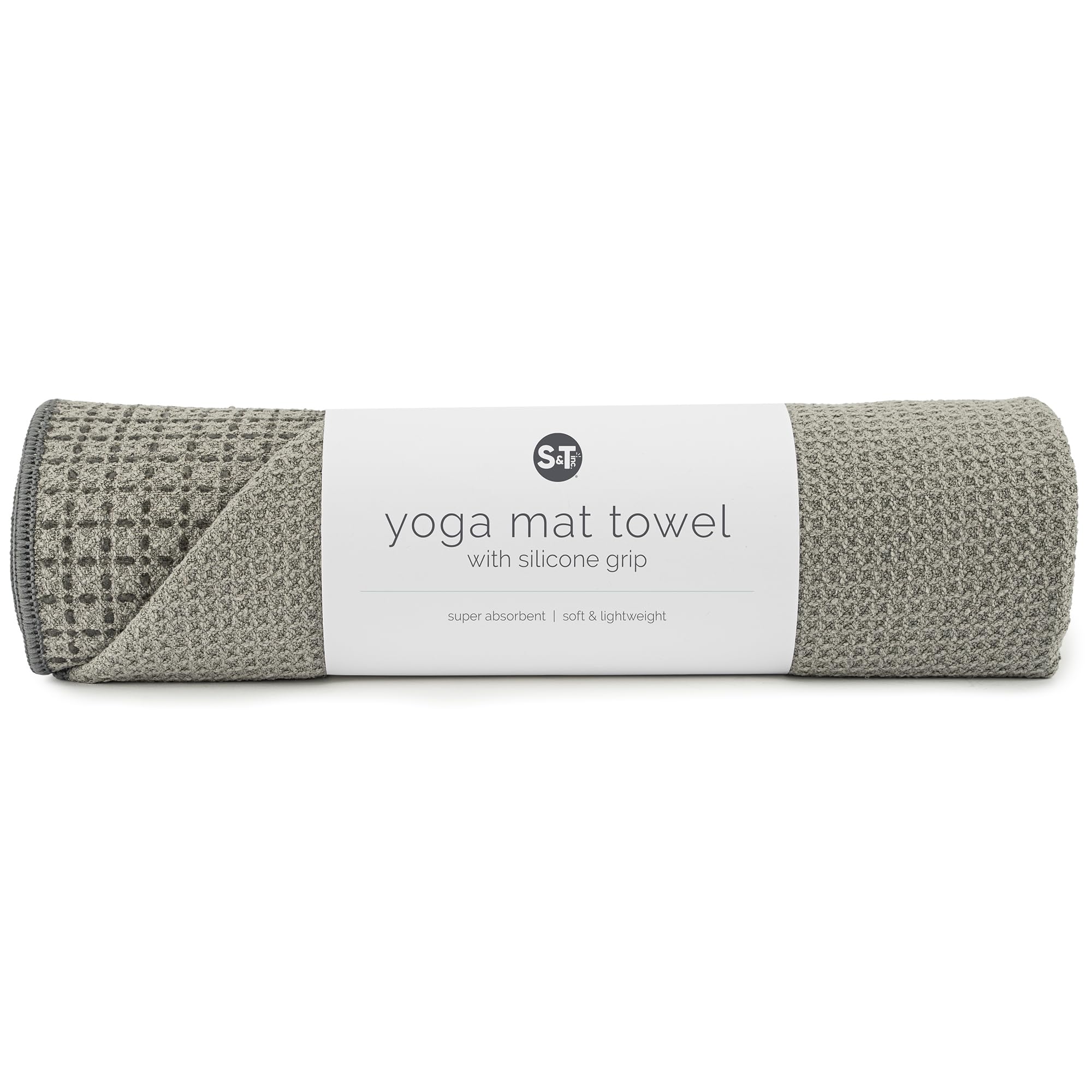S T INC Yoga Mat Towel with Non-Slip Grip Enhanced Silicone Grip Soft and Absorbent for Gym Pilates