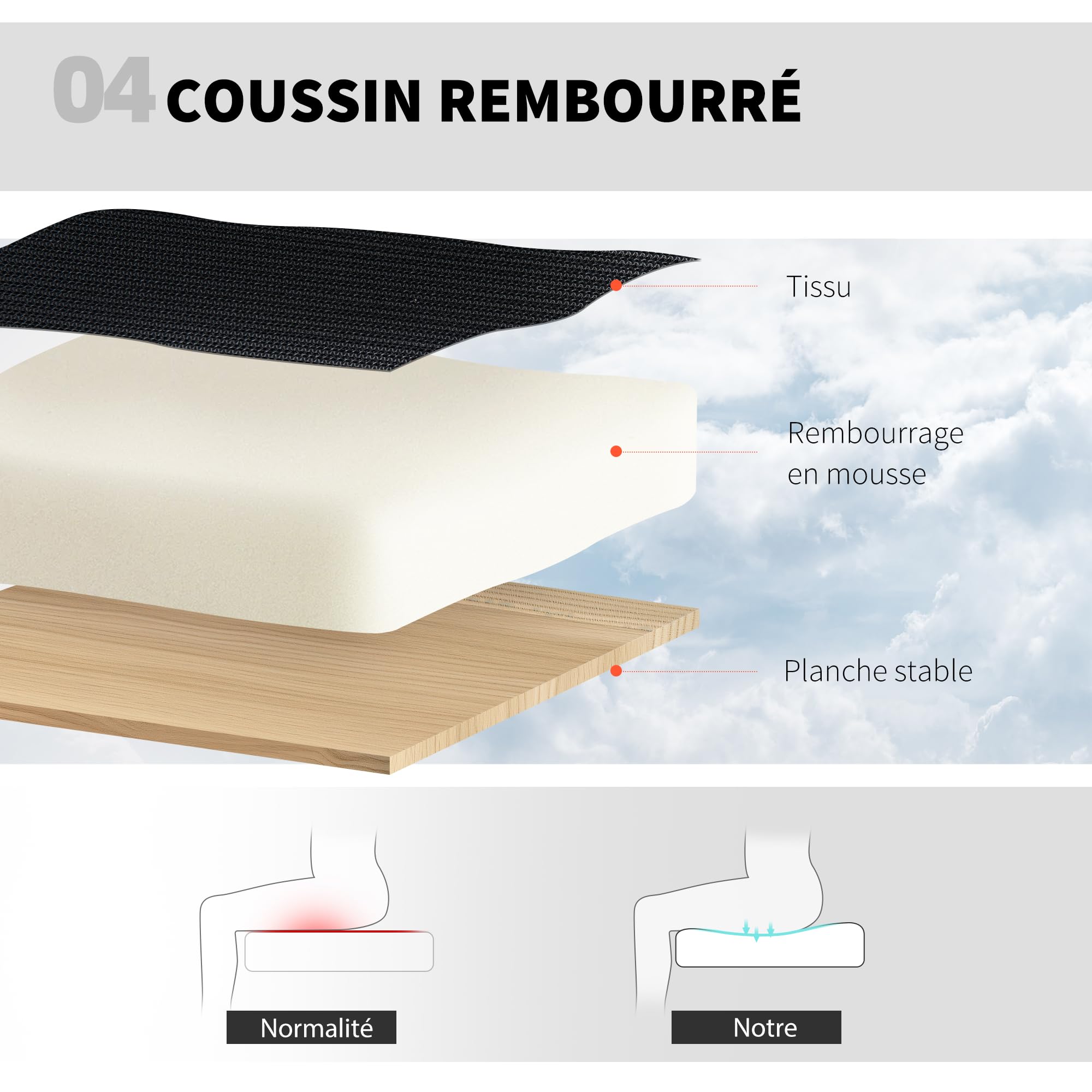 HOMCOM Chaise Bureau Ergonomique Support Lombaire 4D Haute Réglable Noir