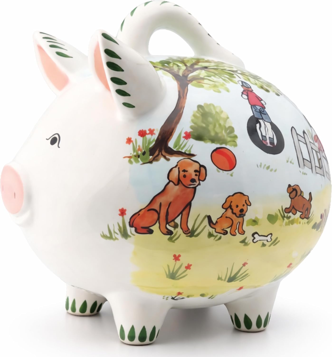 Pink Beez - Large Ceramic Piggy Bank for Kids & Adults – Charming Design Classic No-break Coin Bank for Boys & Girls, Durable Money Savings Jar, Gift for Children, Toddlers & Teens | PiggyBank Express