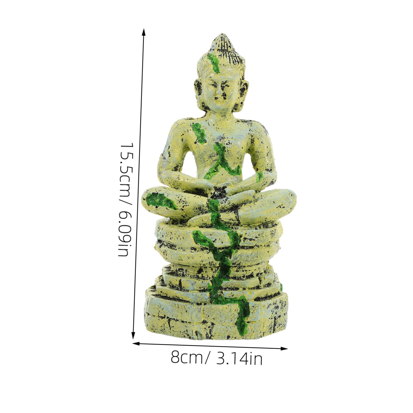 2 Pezzi Statue di Buddha seduta sulla statua di Buddha arredamento ornamento di scena di acquario guidato Pescare Buddha in resina dell'acquario decorazione in resina per acquario