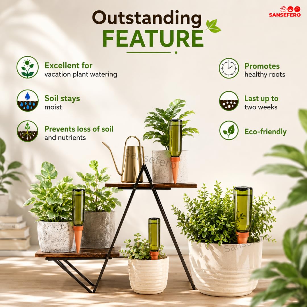 SANSEFERO Self Watering Spike - Automatic Plant Irrigation -3