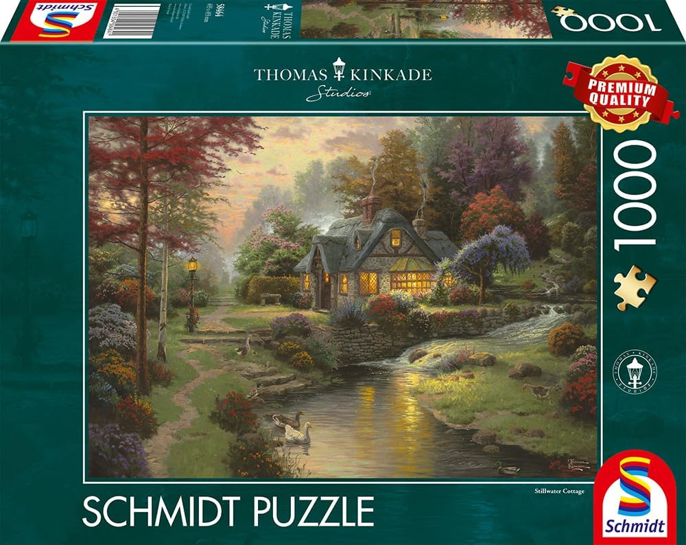 Schmidt Spiele | Thomas Kinkade: Stillwater Cottage (1000pc) | Puzzle | Ages 12+