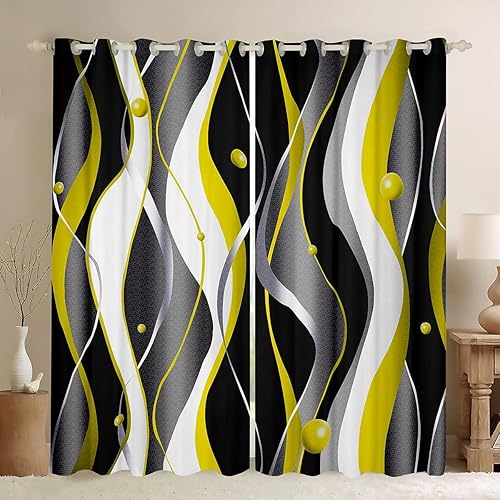 Miniatura 8 de Feelyou Cortinas de ventana de color rojo, gris y negro, con espiral, geométrica, 30% a 50%, opacas, para niños, retro, círculo, geométrico,