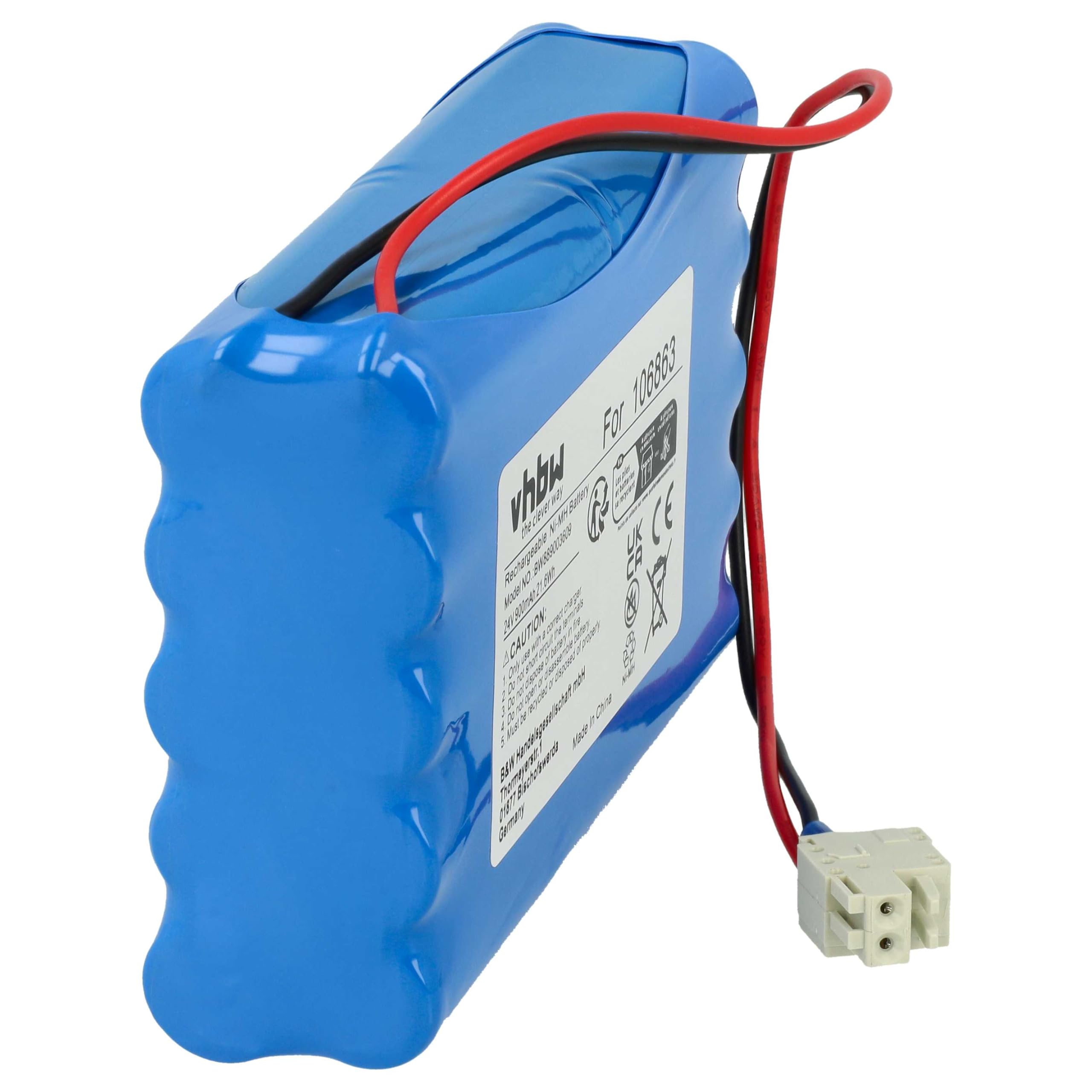 vhbw batteria sostituisce Geze 25020, 106863, 20KR15/48, 80100404, 4894128192794, 51526 per porta elettrica scorrevole (0,9Ah, 24V, NiMH)