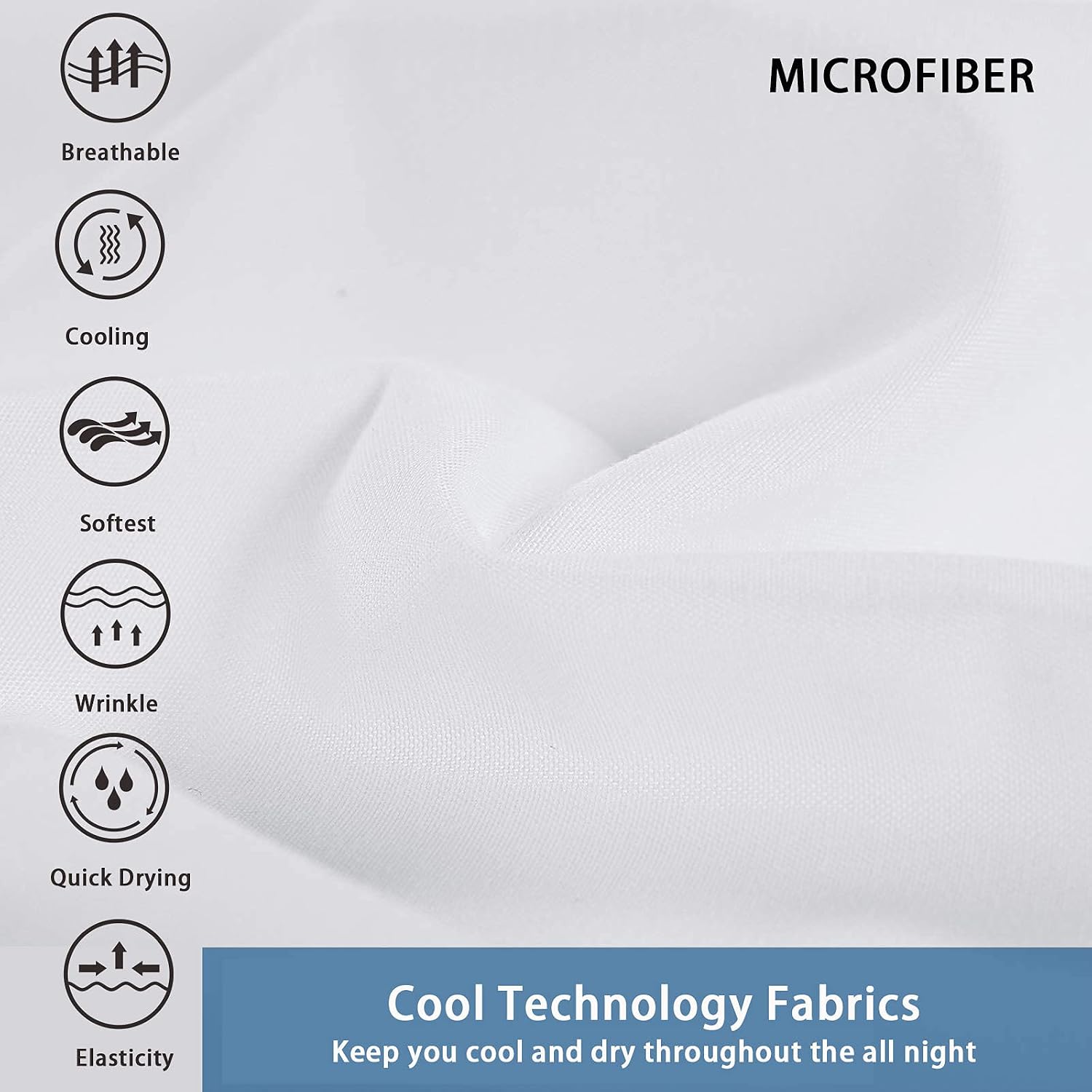 COHOME Queen Sheet Set Luxury Brushed Microfiber 1800 Series Sheet Set - Super Soft 16 '' Deep Pocket Cooling Bed Sheets 4 Piece - Breathable,Comfortable,Wrinkle Free,Fade Resistant (White)