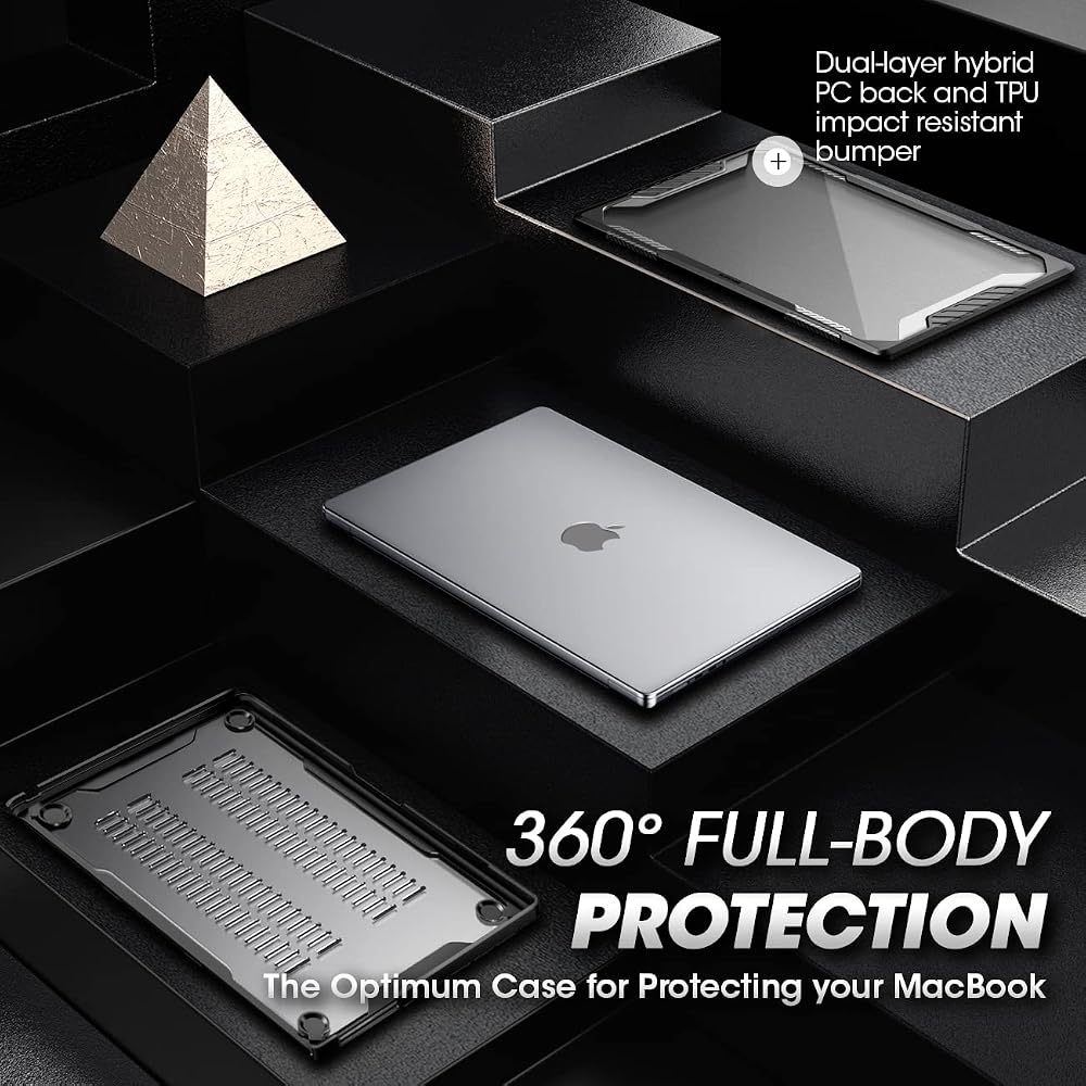 SUPCASE for MacBook Air 13 Inch Case 2026-2022 (Unicorn Beetle), M5/M4/M3/M2 A3240 A3113 A2681 Heavy Duty Rugged Shockproof Hard Shell Anti Scratch Protective Cover for MacBook Air 13", Black