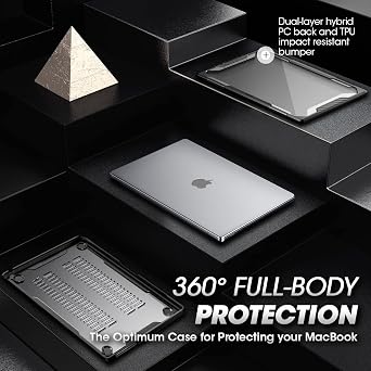 SUPCASE for MacBook Air 13 Inch Case 2026-2022 (Unicorn Beetle), M5/M4/M3/M2 A3449 A3240 A3113 A2681 Heavy Duty Rugged Shockproof Hard Shell Anti Scratch Protective Cover for MacBook Air 13.6, Black