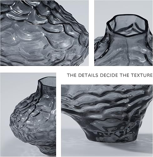 Miniatura 3 de FAIRYBIRD Florero único, florero de cristal estético de 6.7 pulgadas para flores, florero de vidrio fresco, decoración moderna de jarrón