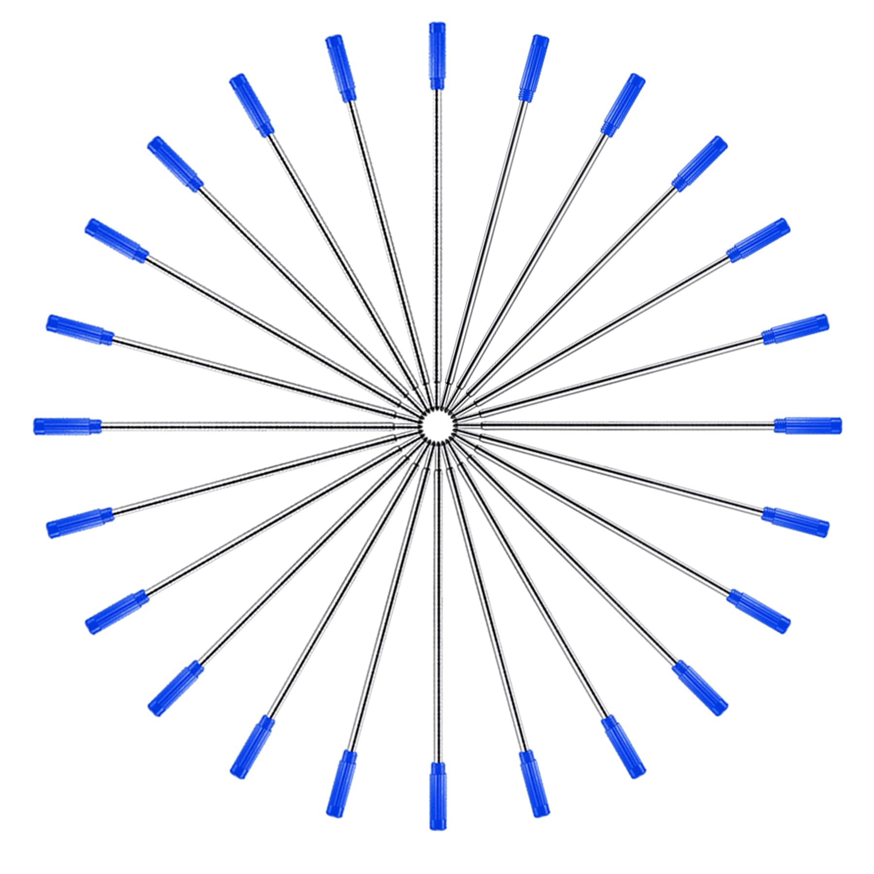 HeTaoCat Red Ink Refill Pack of 5, Replaceable Ballpoint Pen Refills, Medium Point Metal Refil (Blue)