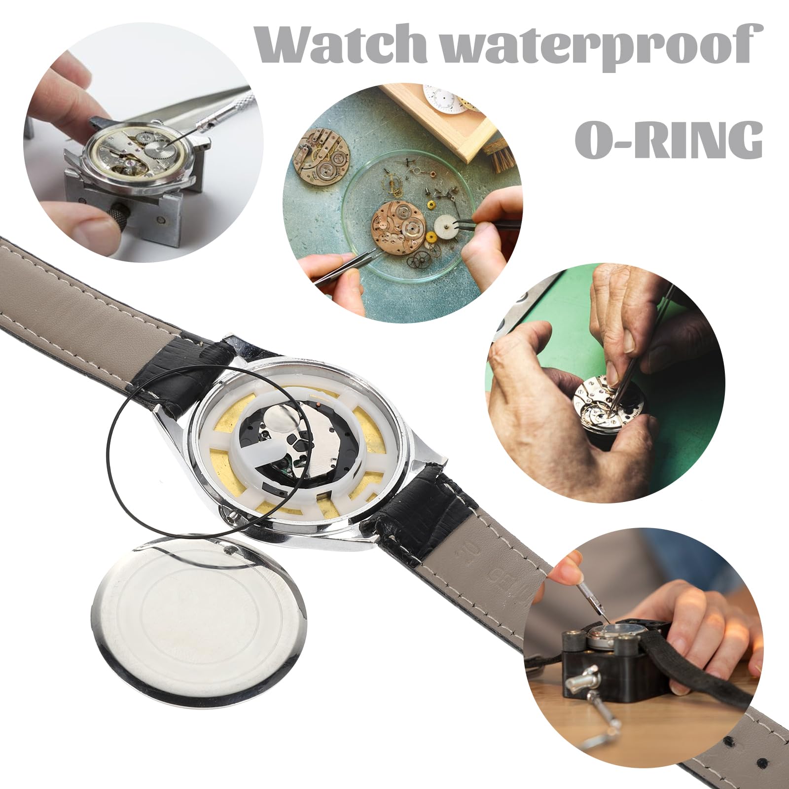 Anillo de goma O-Ring 0,6 mm para cubierta trasera de reloj, sello impermeable para reparación de relojes, 28 piezas