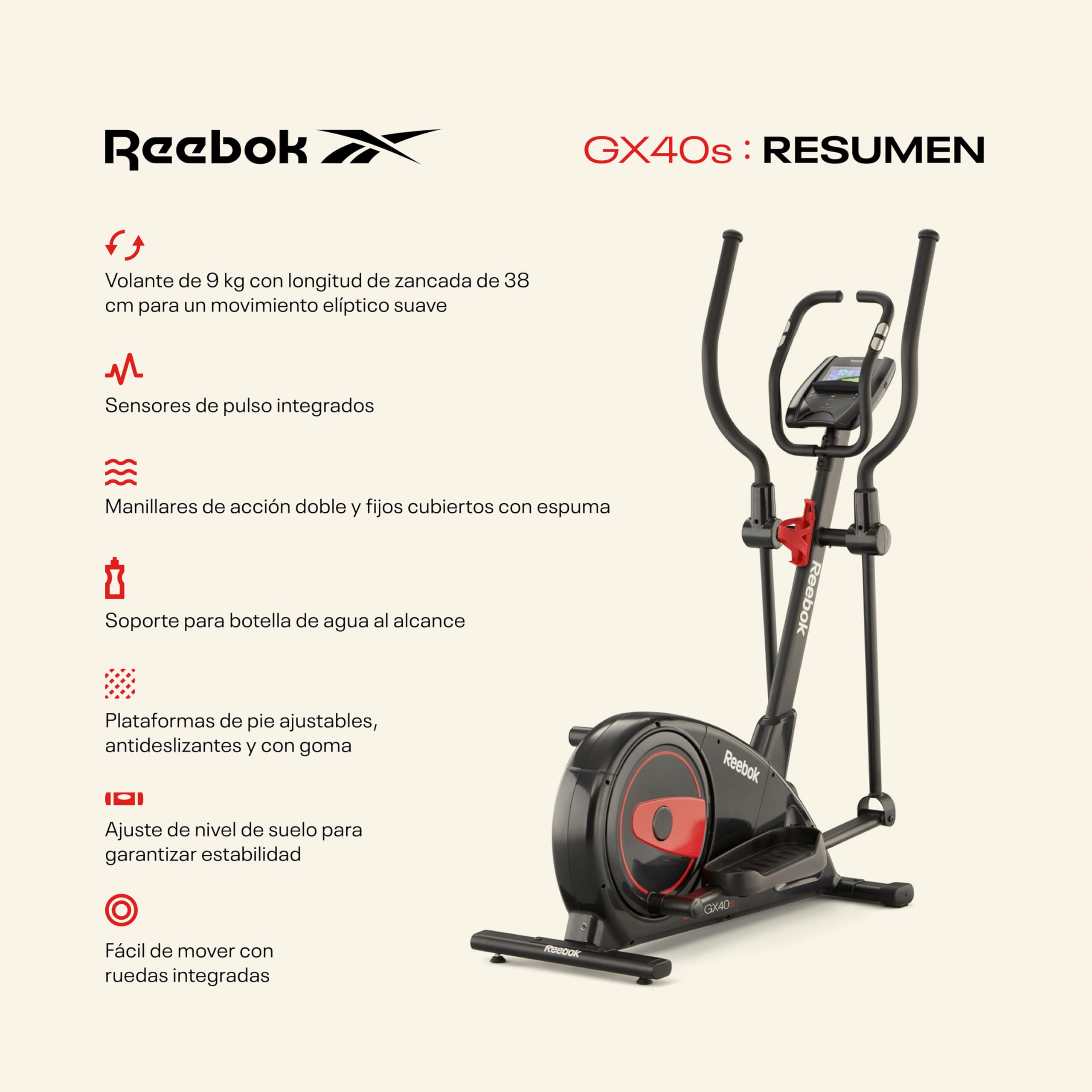Bicicleta Elíptica Reebok Serie One GX40S