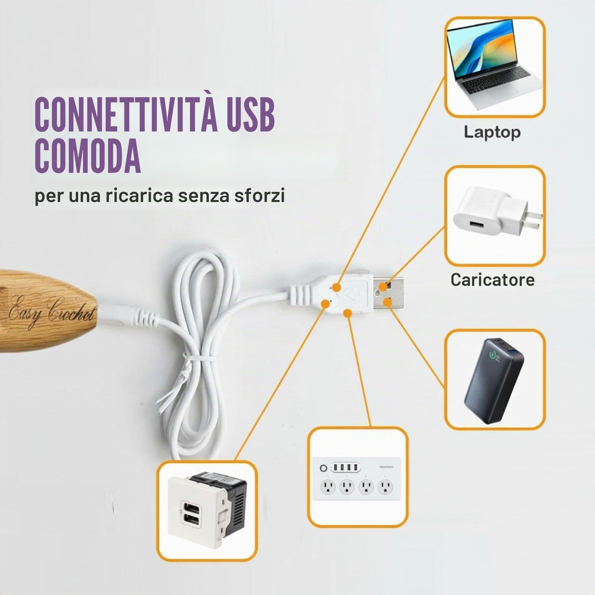 Set di uncinetti e maniglie, 18 ganci luminosi in alluminio e plastica, impugnatura morbida ergonomica, con indicatore digitale a LED, kit per lavorare a maglia, facile da usare