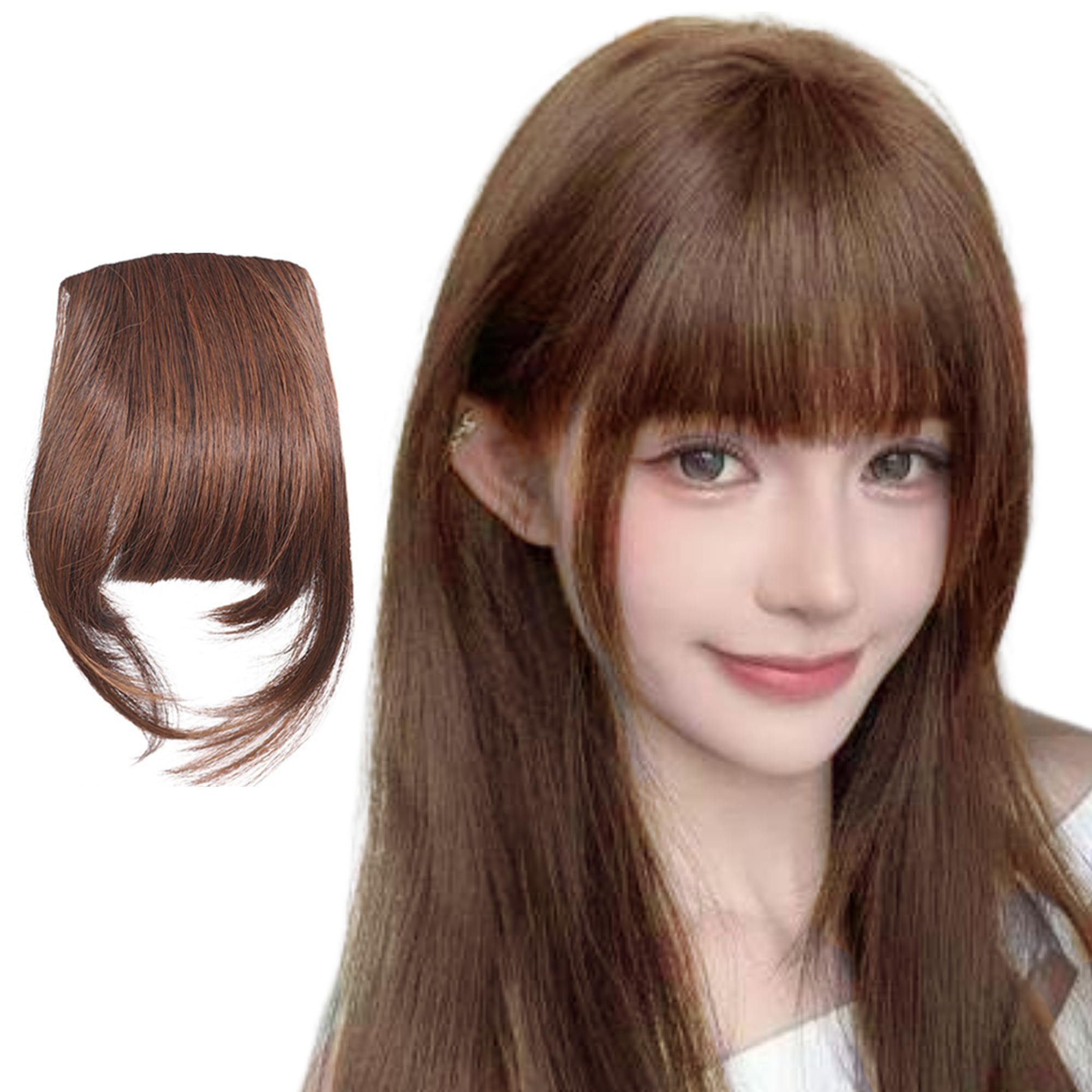 Amazon.co.jp: GFun 前髪ウィッグ ぱっつん 自然 サイドバング 総手植